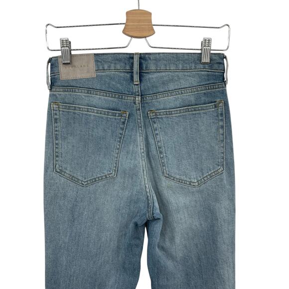 Everlane The High-Rise Flare‎ Jeans Cropped Medium Wash Distressed Size 25 - Picture 8 of 14